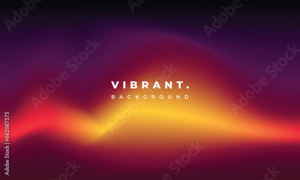 Fototapeta Colorful and vibrant fluid gradient mesh background template copy space. Smooth color gradation. Wavy and liquid vibrant color design for poster, banner, presentation, magazine, or landing page.