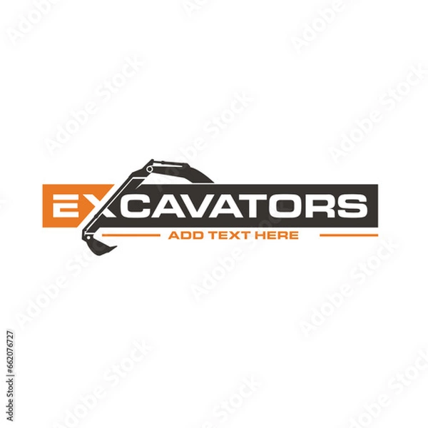 Obraz excavators arm with text.