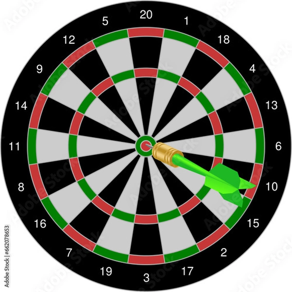 Obraz dart on target with success vector