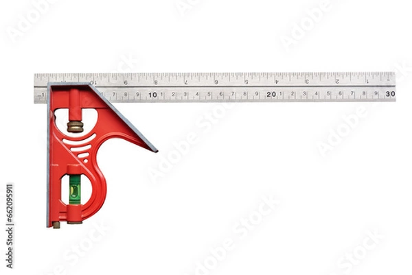 Obraz combination square measuring hand tools , for marking tool used in  woodworking, metalworking .isolated on white background