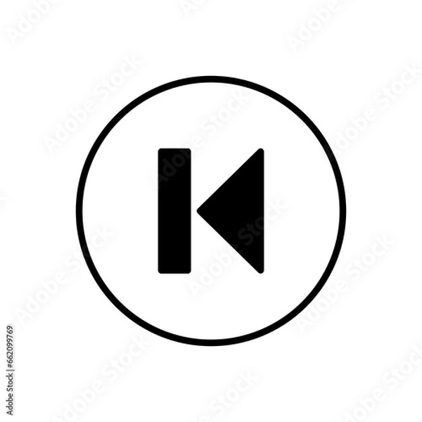 Fototapeta Vector graphic design of icon backward in glyph style. Percfect for use UI app, UI Web,Instruction, etc.