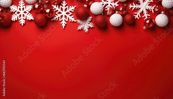 Fototapeta top view knitted tree ball snowflake christmas ornament