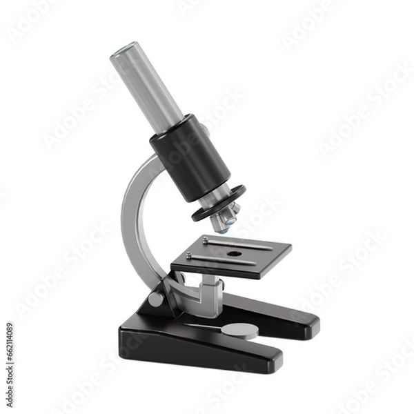 Fototapeta microscope 3d. High quality render. Education 3d render set. Transparent background