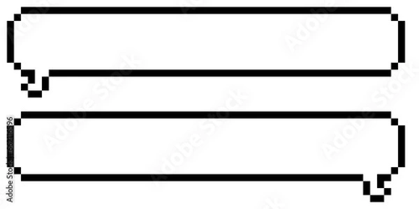 Fototapeta ピクセルアートの横長な吹き出し