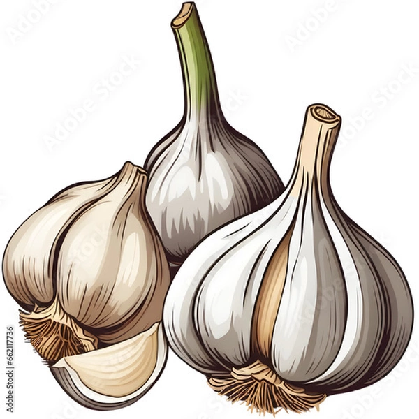 Obraz garlic isolated on white