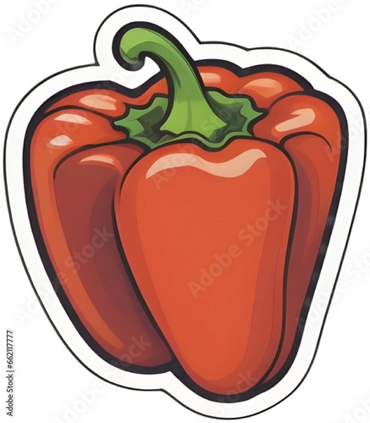 Obraz red bell pepper isolated on white