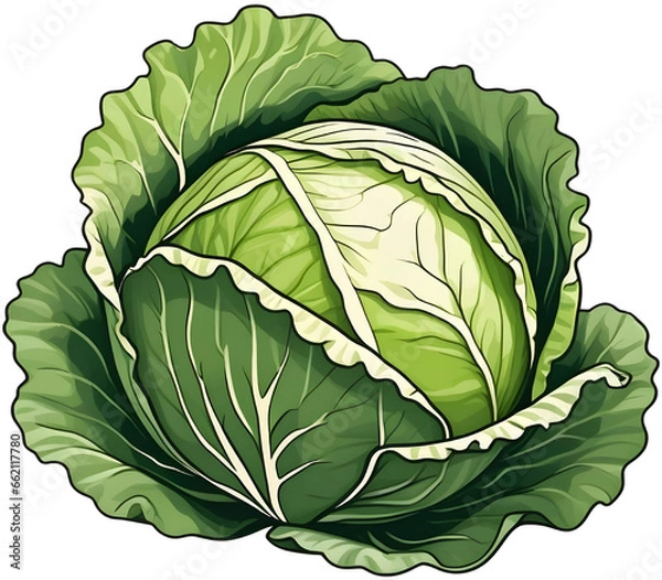 Obraz cabbage isolated on white background