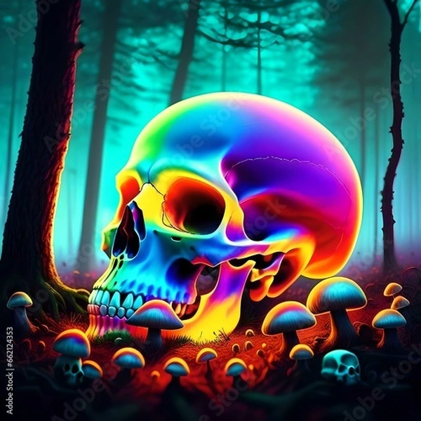 Obraz Skull in forest
