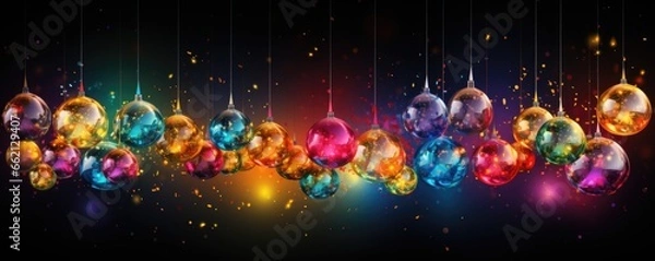Obraz Christmas background with colorful christmas balls