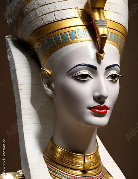 Obraz Intricately adorned, Queen Nefertiti stands as a testament to the opulence and allure of Egyptian civilization