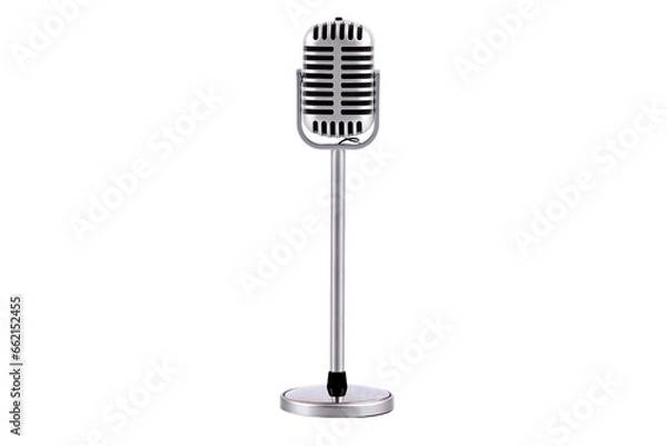 Fototapeta Retro style microphone isolated on a transparent background