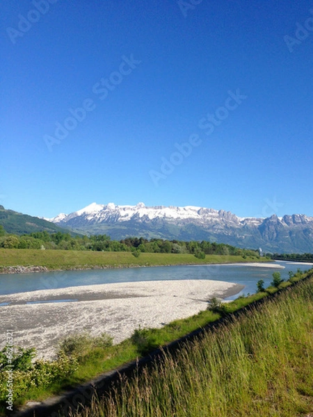 Fototapeta Rhine River / Switzerland / Liechtenstein