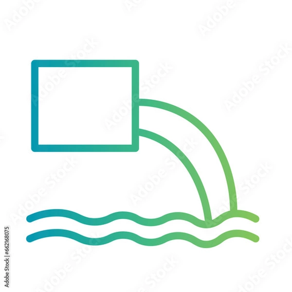 Obraz River Sewage Outfall Gradient Line Icon