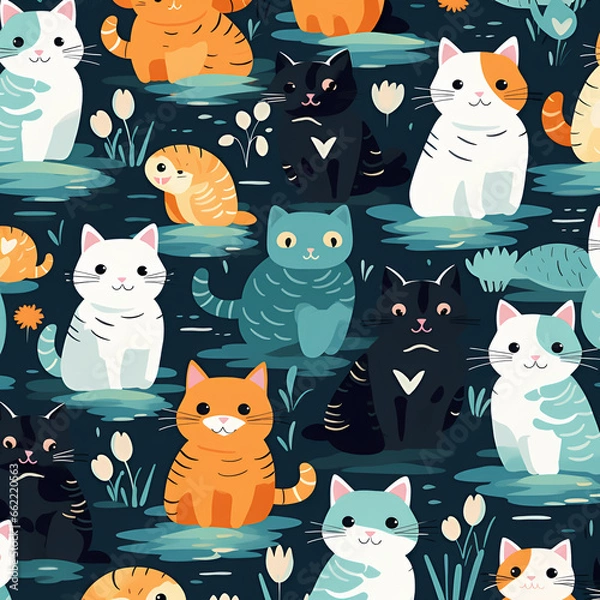 Obraz seamless pattern with cats