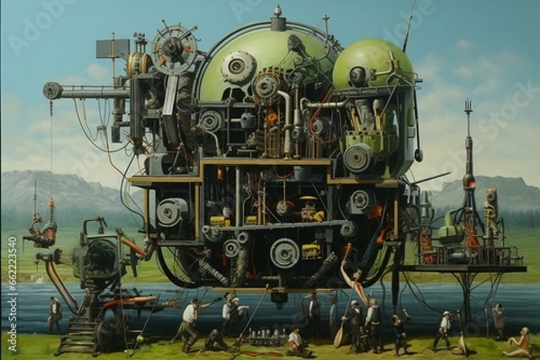Fototapeta an active machine. Generative AI