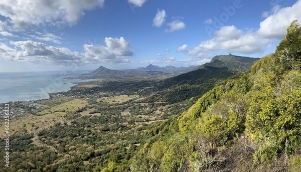 Obraz Panorama view on the west coast of Mauritius - seen from point sublime in Ebony Forest