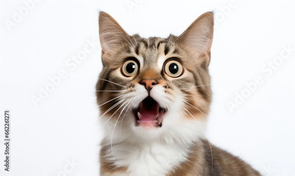 Obraz Intrigued cat gazes directly into the camera.