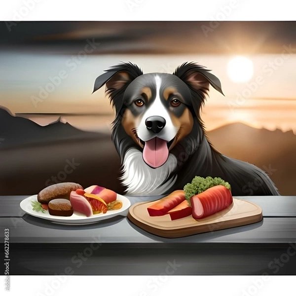 Obraz dog with a bone. generated with AI