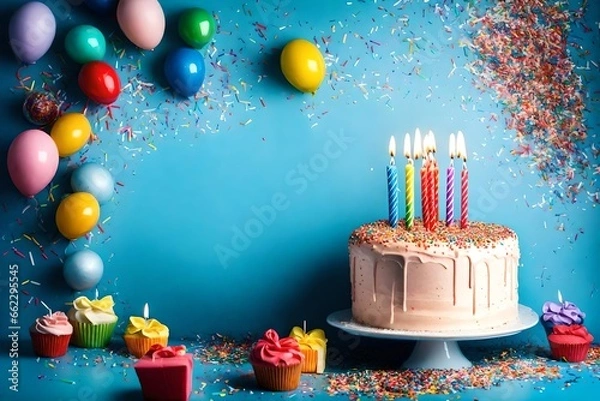 Obraz birthday cake and candles