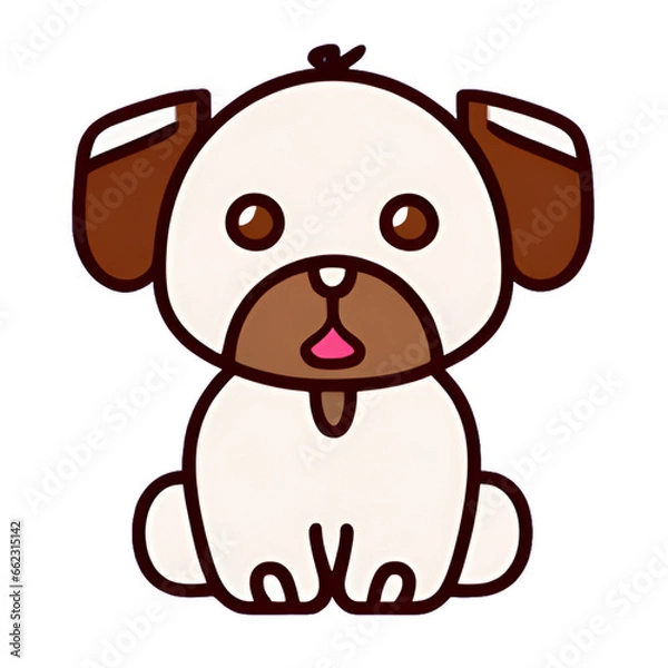 Fototapeta dog with bone Generative AI