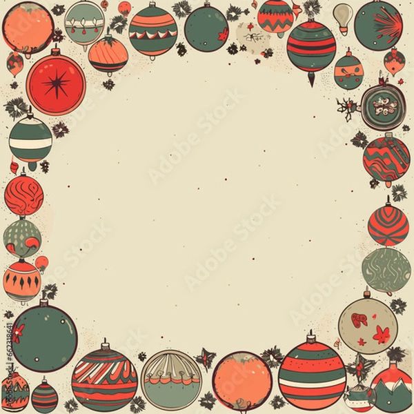 Obraz christmas ornaments frame vector