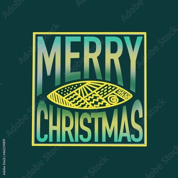 Fototapeta Merry Christmas scripture in square