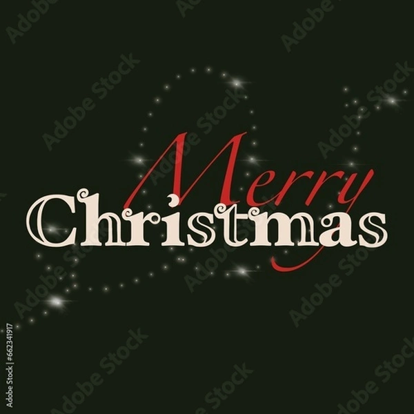 Fototapeta Merry Christmas scripture on the dark back layer