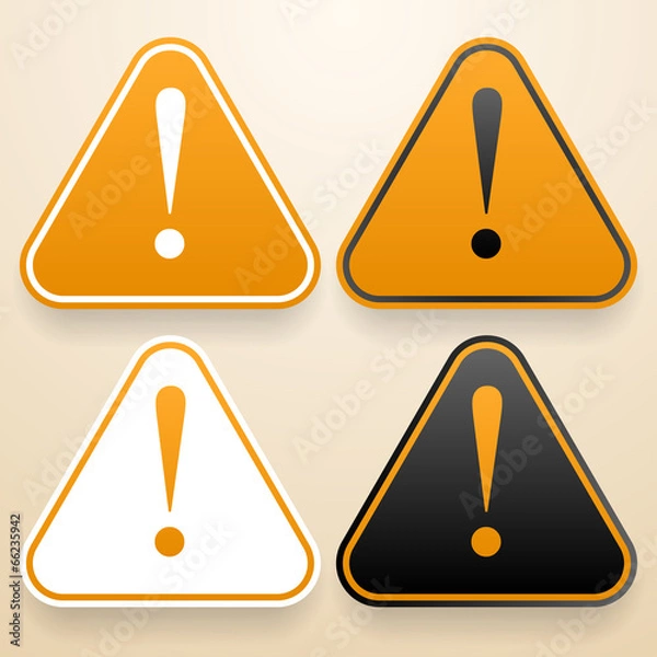 Fototapeta Set of triangular signs of dange
