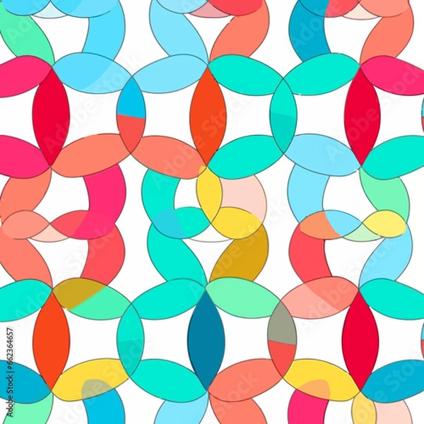 Fototapeta Celtic interlocking circles quirky doodle pattern, background, cartoon, vector, whimsical Illustration