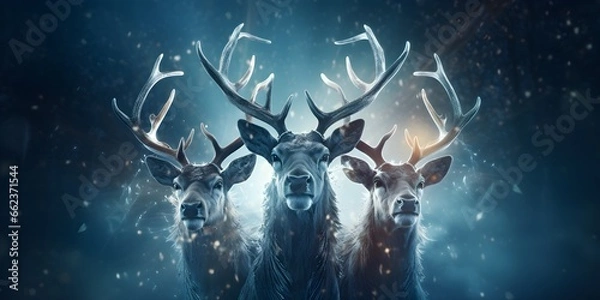 Obraz "Crowned Caribou Majesty: The Reindeer's Regalia" | Background Design | Generative AI Artwork