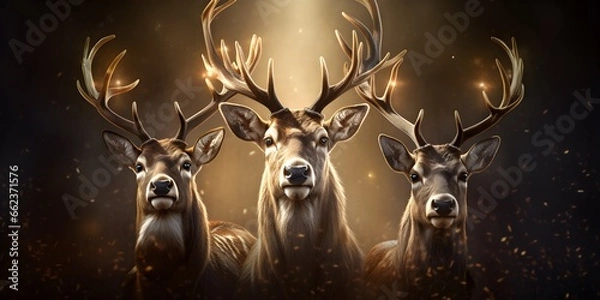 Obraz "Crowned Caribou Majesty: The Reindeer's Regalia" | Background Design | Generative AI Artwork