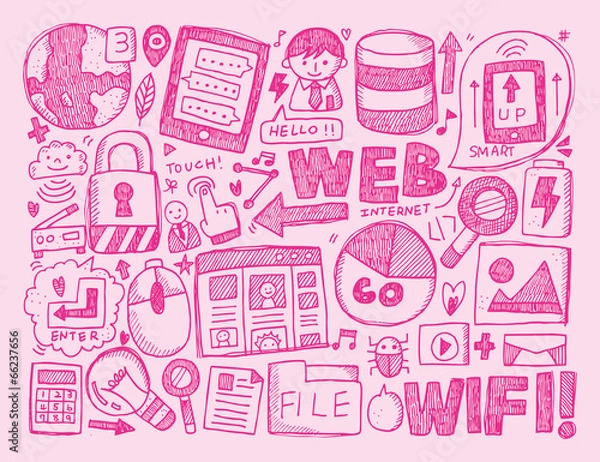 Obraz doodle internet background
