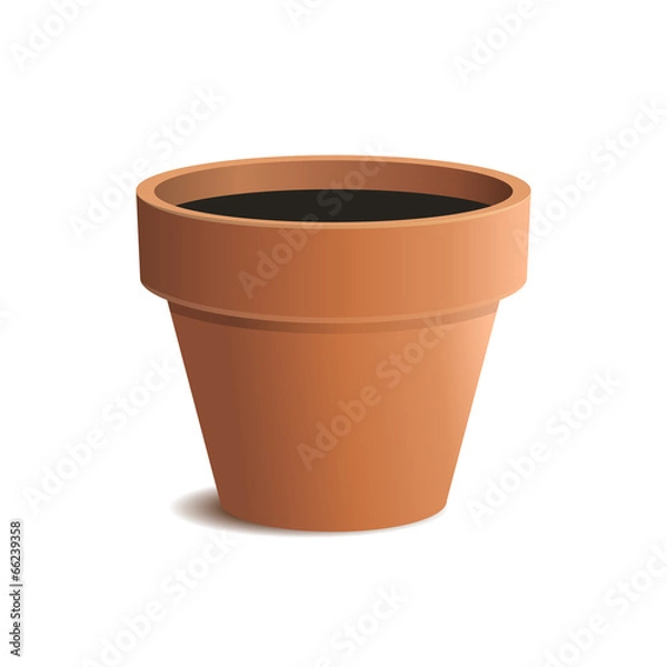 Fototapeta Flower Pot Isolated on White Background. Vector