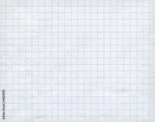 Obraz Niebieski papier milimetrowy na białym tle.