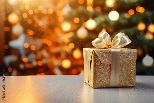 Obraz Gift box with chistmas tree