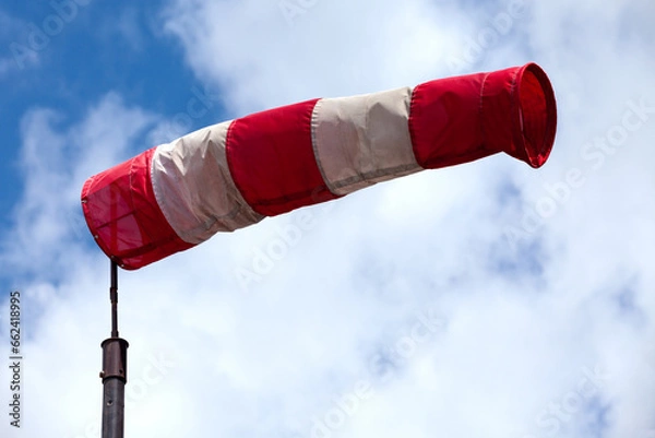 Fototapeta Airfield windsock in high winds