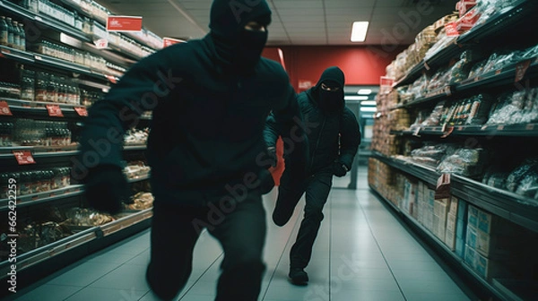 Fototapeta Theft Examined: Unpacking Retail Robbery Incidents, Generative AI.