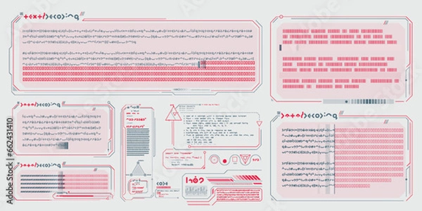 Fototapeta Vector data elements for sci-fi interface infographics.