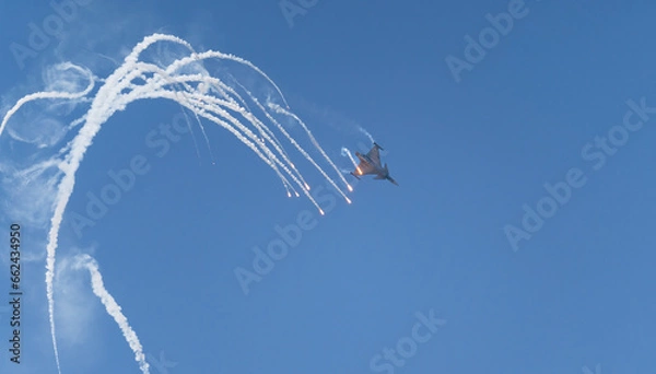 Obraz Ostrava, Czechia - 16th September 2023 - NATO Days airshow - F16 fighter jet on an airshow