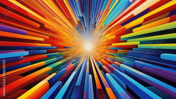 Fototapeta Vibrant Perspective Lines in Abstract Art