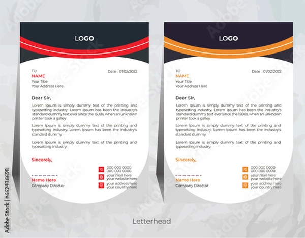 Fototapeta vector professional letterhead template design for your business |
