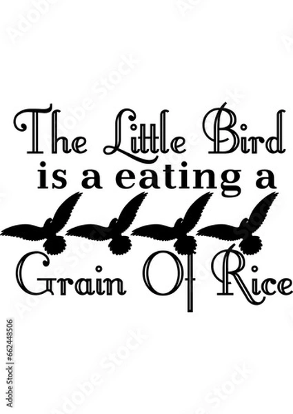 Obraz The little bird is a eating a grain of rice