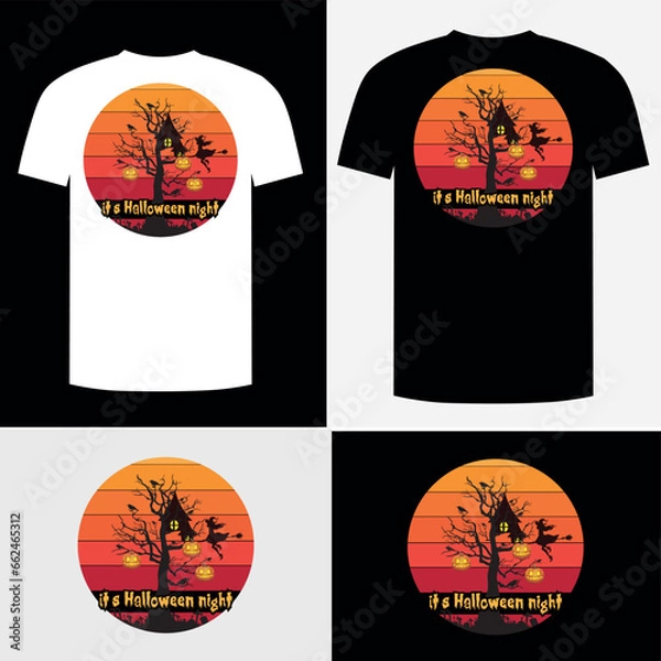 Fototapeta It's Halloween night. Halloween t-shirt designs are easy to print and all-purpose for men, women, and children.
