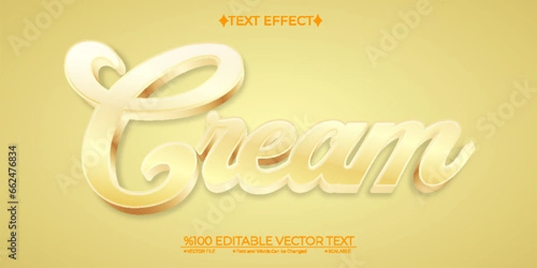Obraz Smooth Cream Editable Vector 3D Text Effect
