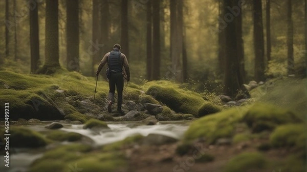 Fototapeta Walking in the forest