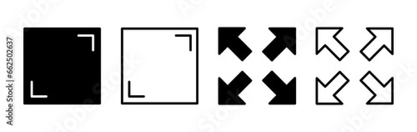 Obraz Fullscreen icon vector. expand fullscreen icon