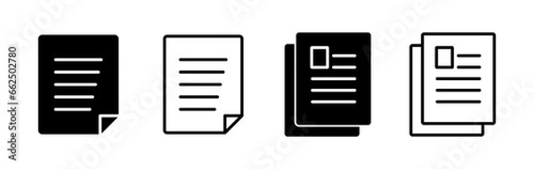 Obraz Document icon vector. Paper icon. File Icon