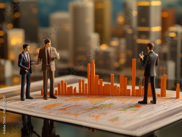Obraz ビジネスシーンのジオラマ
