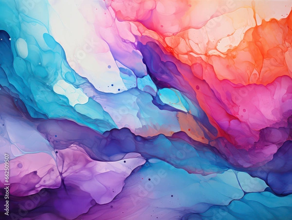 Fototapeta Abstract Colorful Liquid Marble Texture, Generative AI