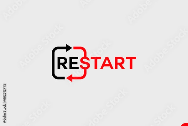 Obraz vector is the word restart. Computer and Handphone, android